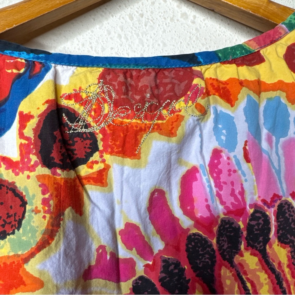 Desigual Women’s Vintage Multicolor Printed Cotton Dress Size Tag Missing - Picture 7 of 10